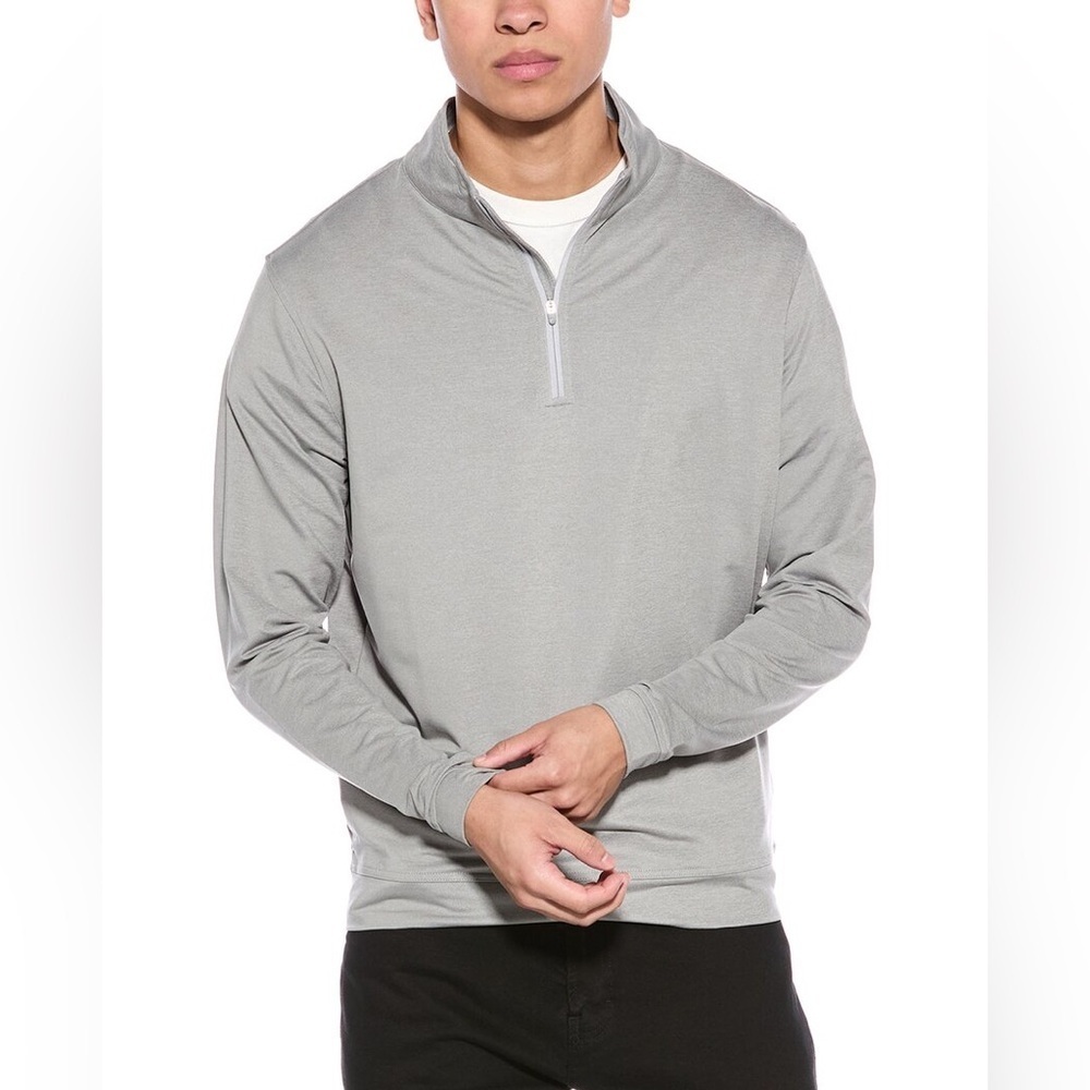 Peter Millar Crown Gray Wicking Performance 1/4 Zip Medium